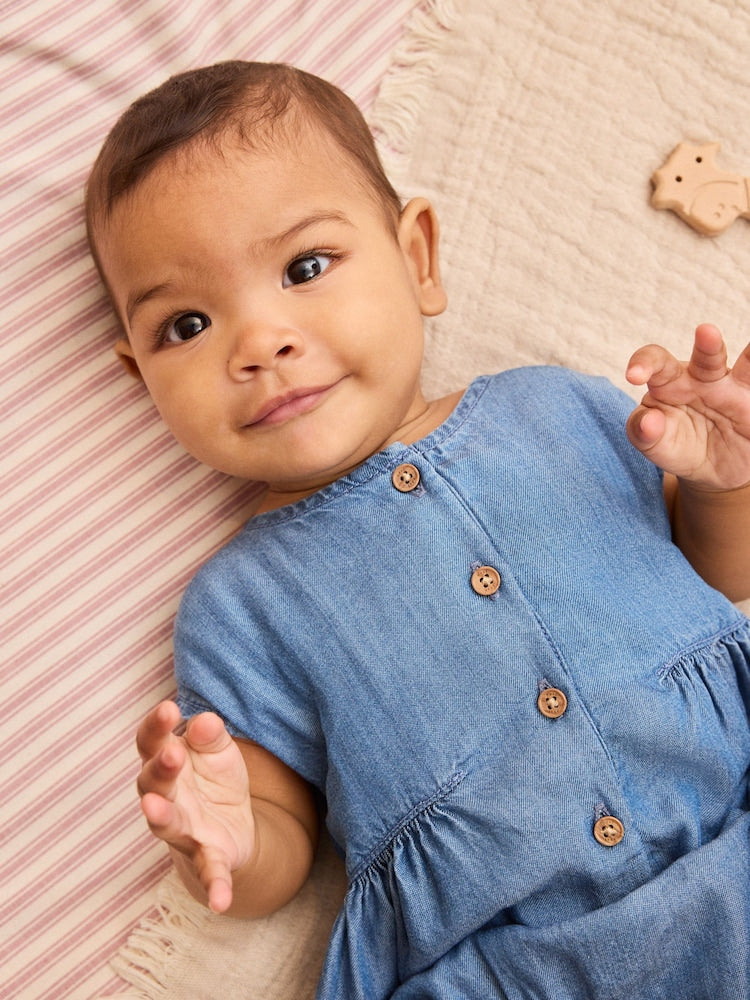 Denim Blue Bloomer Baby Romper (0mths-2yrs)