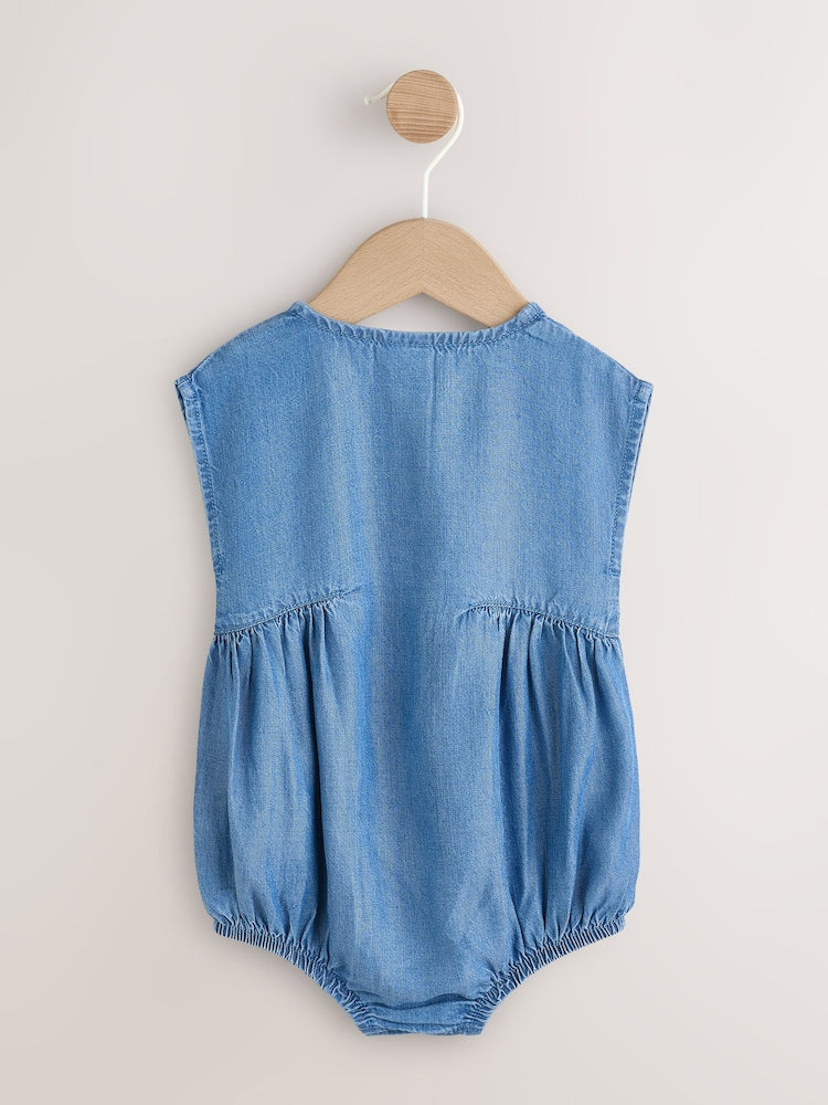 Denim Blue Bloomer Baby Romper (0mths-2yrs)