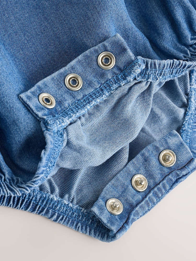 Denim Blue Bloomer Baby Romper (0mths-2yrs)