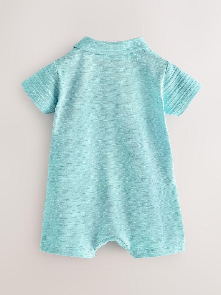 Baker by Ted Baker Textured Blue Rompers 2 Pack