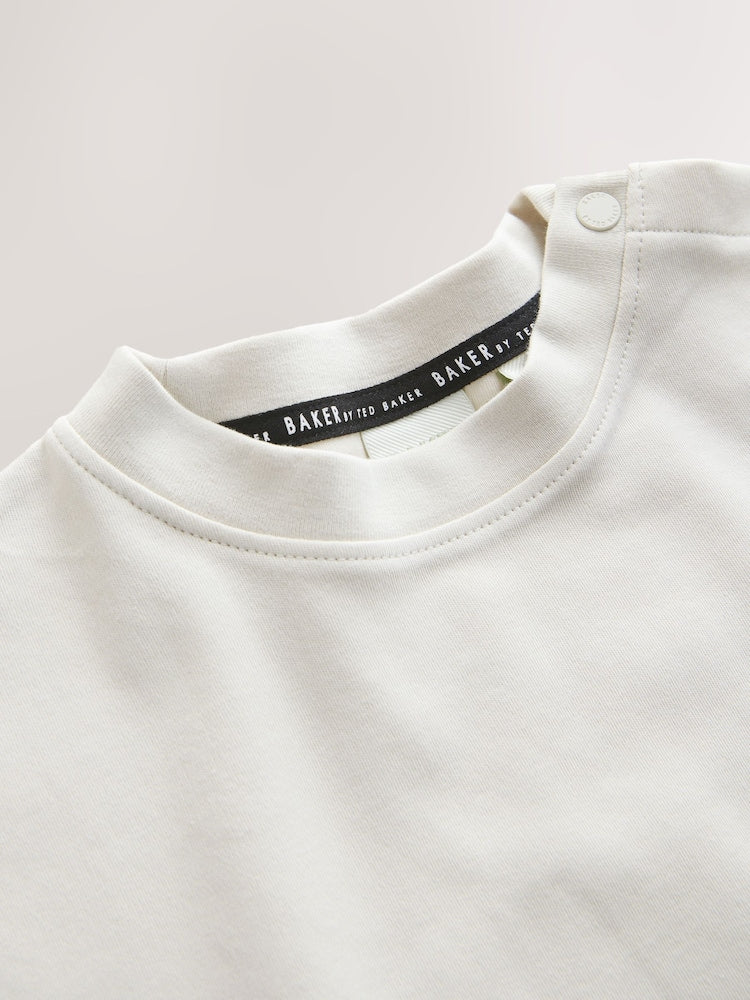 Baker by Ted Baker Stone Graphic T-Shirt and Stripe Trousers Set