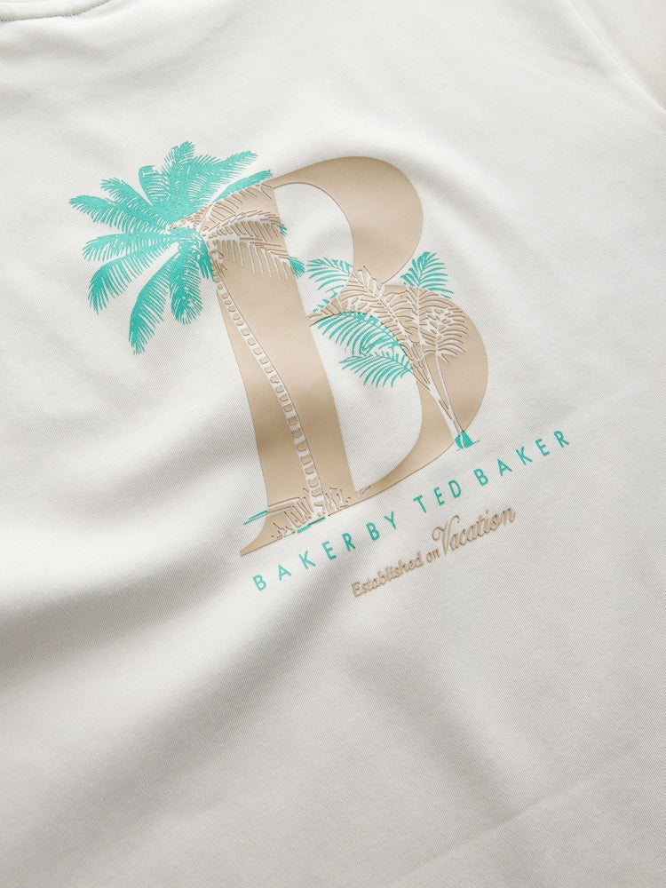 Baker by Ted Baker Stone Graphic T-Shirt and Stripe Trousers Set
