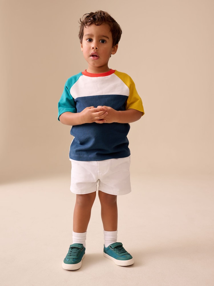 Navy/Blue/Yellow Short Sleeve Colourblock T-Shirt (3mths-7yrs) (3mths-7yrs)