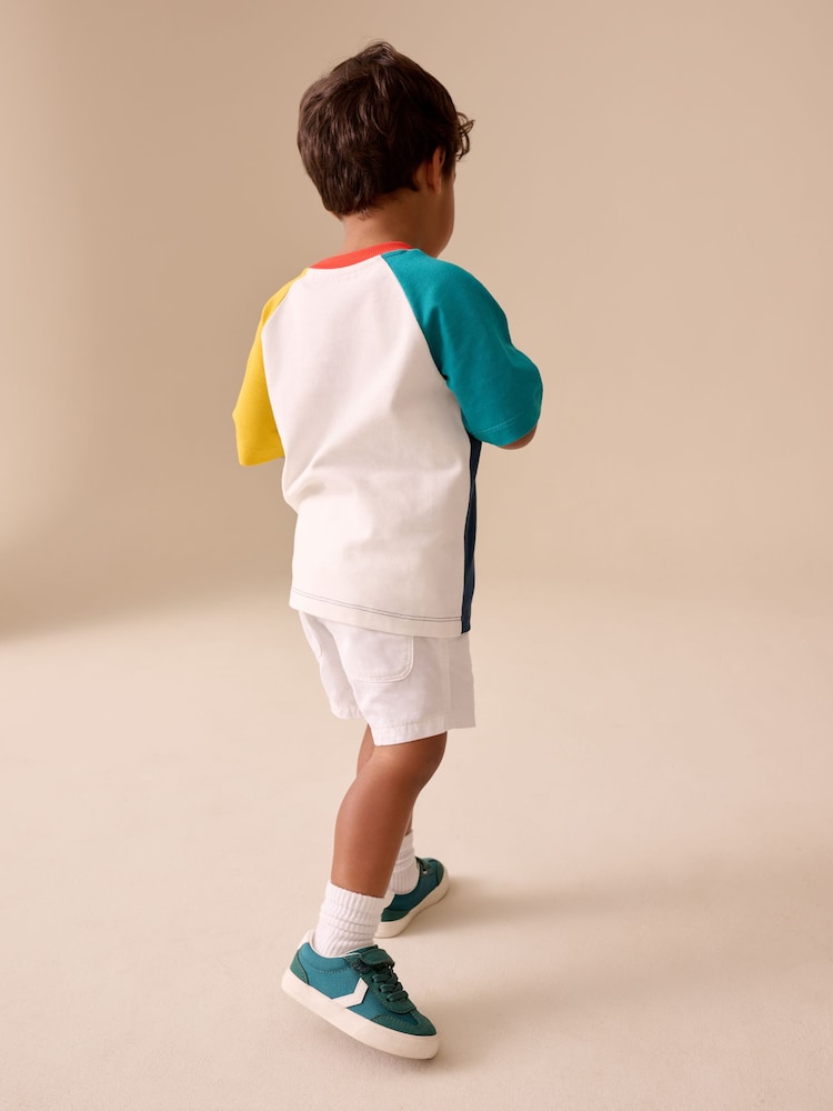 Navy/Blue/Yellow Short Sleeve Colourblock T-Shirt (3mths-7yrs) (3mths-7yrs)