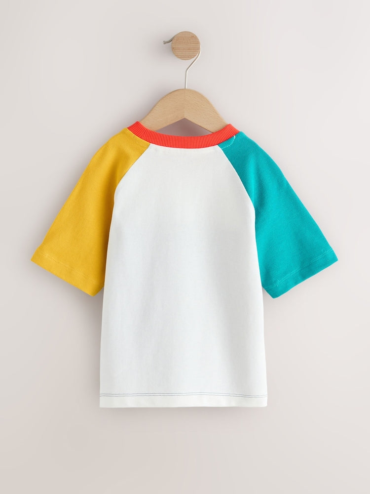 Navy/Blue/Yellow Short Sleeve Colourblock T-Shirt (3mths-7yrs) (3mths-7yrs)