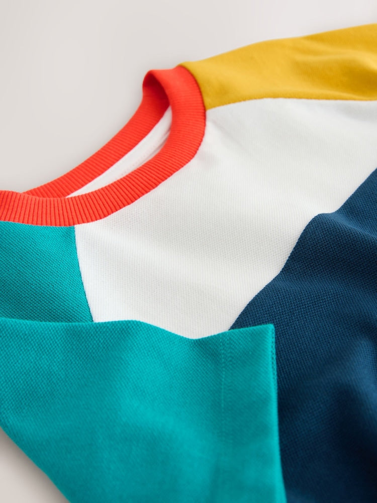 Navy/Blue/Yellow Short Sleeve Colourblock T-Shirt (3mths-7yrs) (3mths-7yrs)