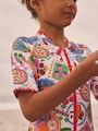Multi Picnic Scene Short Sleeved Sunsafe Swimsuit (3mths-16yrs) - Size 3 Years (98cm)