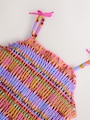 Purple/Orange Embroidered Shirred Swimsuit (3mths-10yrs) - Size 3-6 Months (62-68cm)