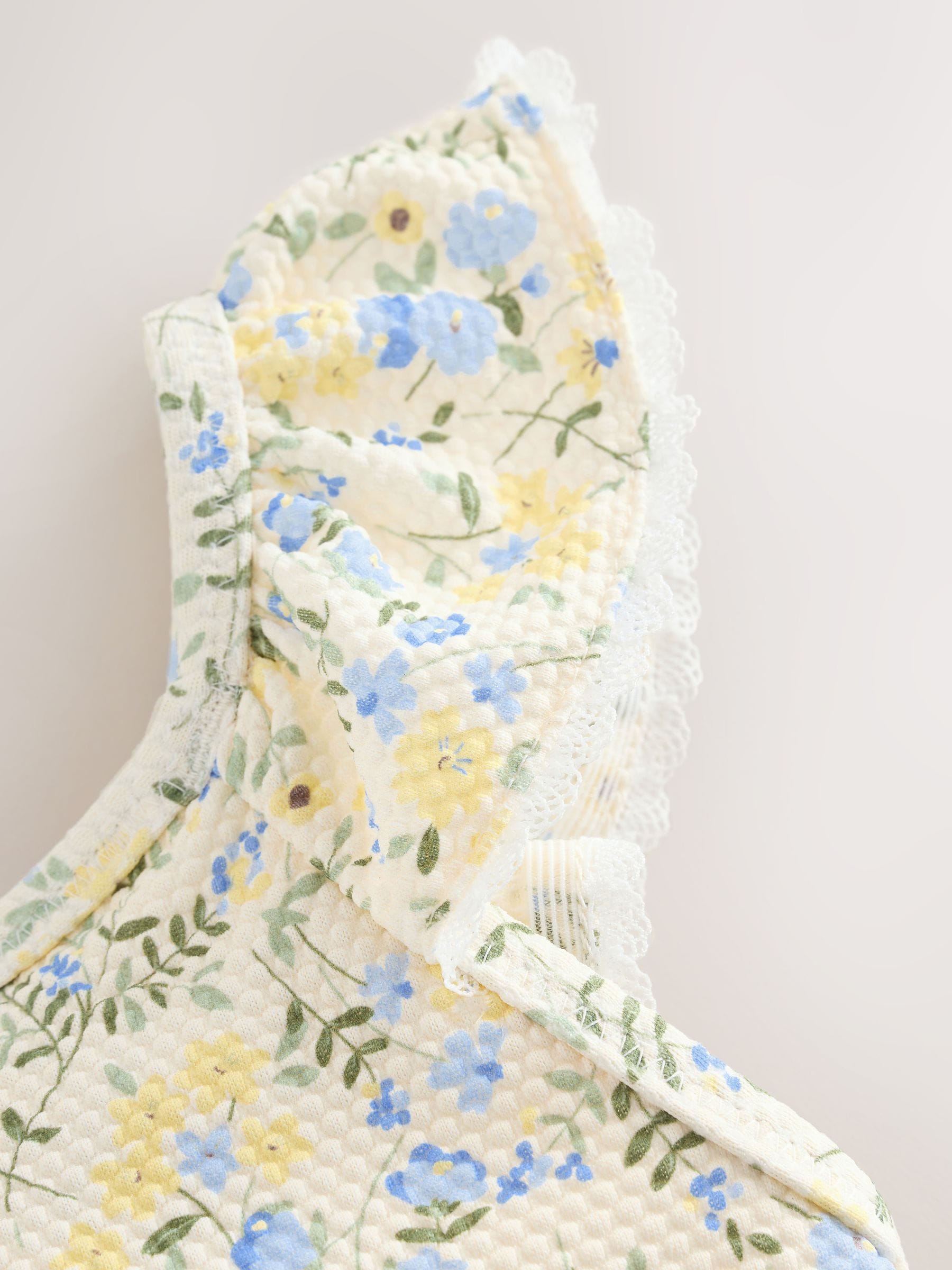 Yellow Ditsy Floral Frill Swimsuit (3mths-7yrs) - Size 3-6 Months (62-68cm)