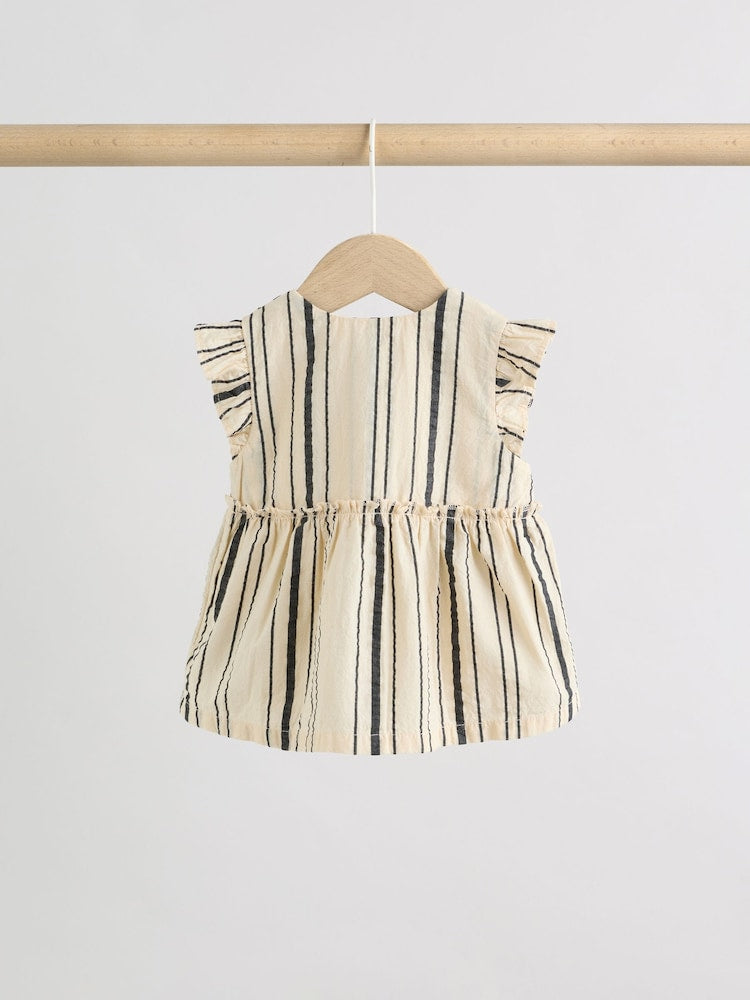 Black/White Stripe Baby Woven Top and Trousers Set 2 Piece (0mths-2yrs)