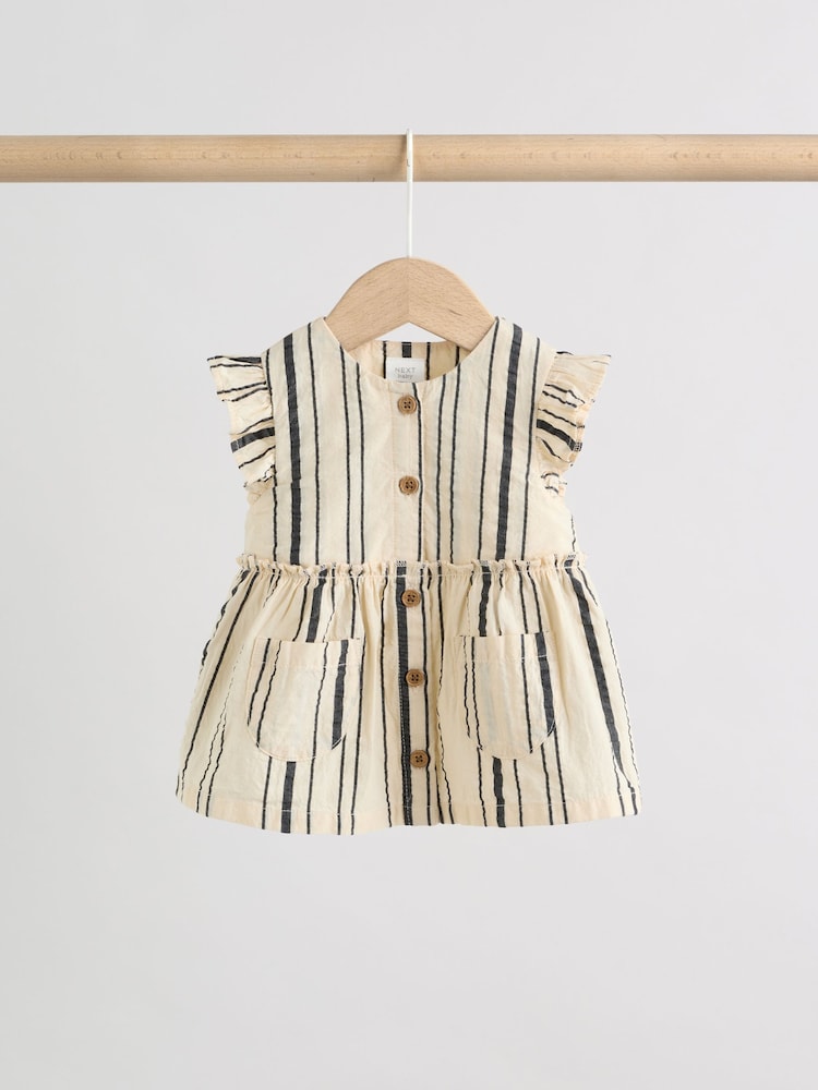 Black/White Stripe Baby Woven Top and Trousers Set 2 Piece (0mths-2yrs)