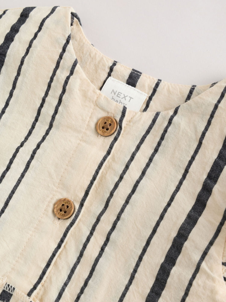 Black/White Stripe Baby Woven Top and Trousers Set 2 Piece (0mths-2yrs)