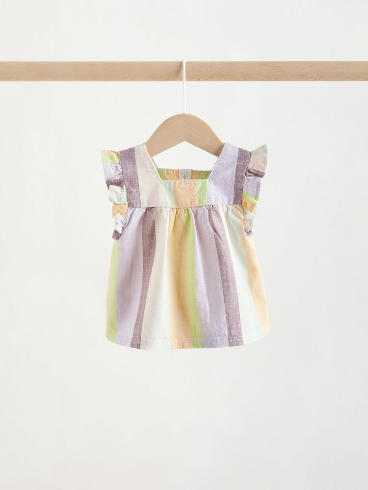 Multi Stripe Woven Baby Top and Shorts Set 2 Piece (0mths-2yrs)