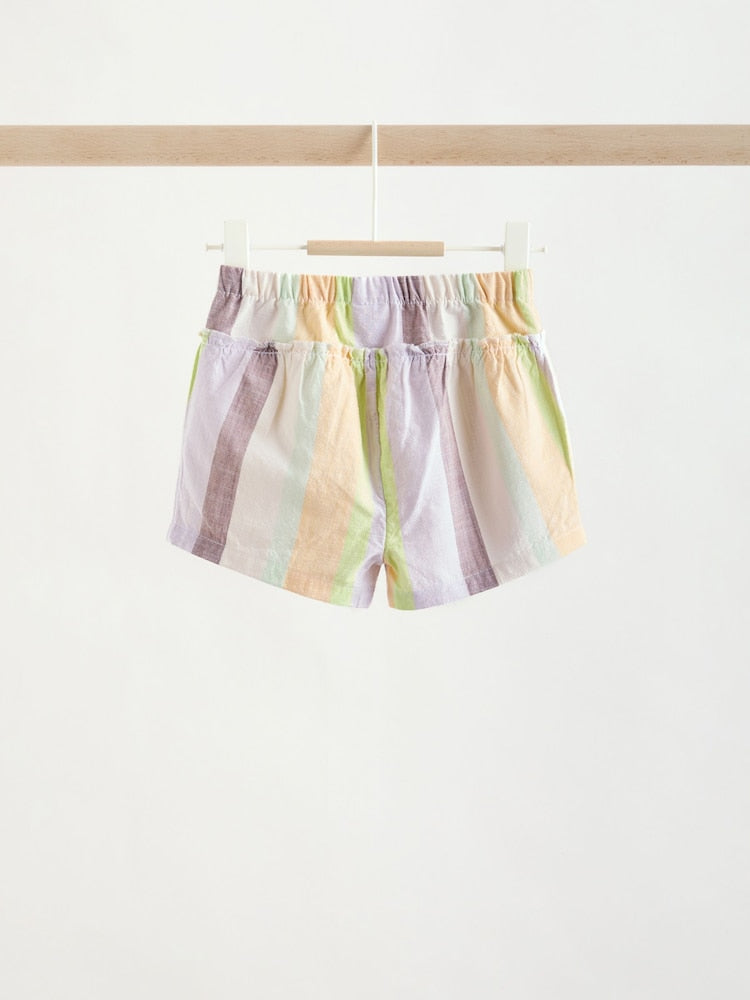 Multi Stripe Woven Baby Top and Shorts Set 2 Piece (0mths-2yrs)