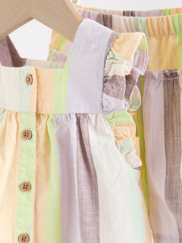 Multi Stripe Woven Baby Top and Shorts Set 2 Piece (0mths-2yrs)