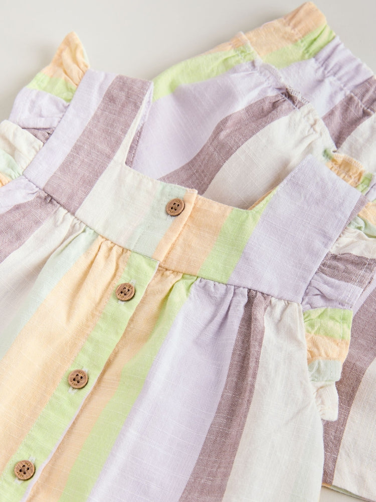 Multi Stripe Woven Baby Top and Shorts Set 2 Piece (0mths-2yrs)