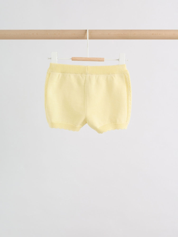 Yellow Baby Knitted Top and Shorts Set 2 Piece (0mths-2yrs)
