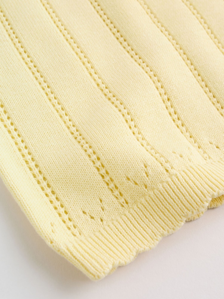 Yellow Baby Knitted Top and Shorts Set 2 Piece (0mths-2yrs)