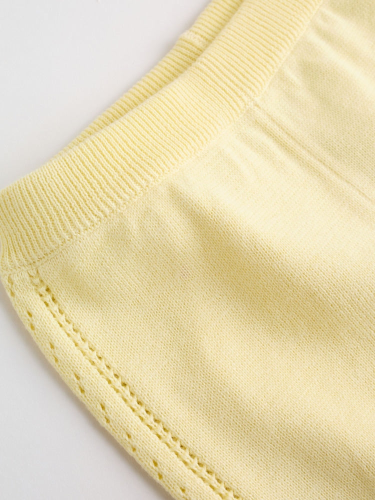 Yellow Baby Knitted Top and Shorts Set 2 Piece (0mths-2yrs)