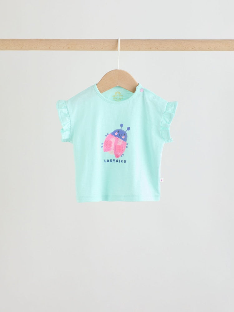 Multi Character Short Sleeve Top and Shorts Baby Set 6 Piece (0mths-2yrs) - Size Up to 1 Month (56cm)