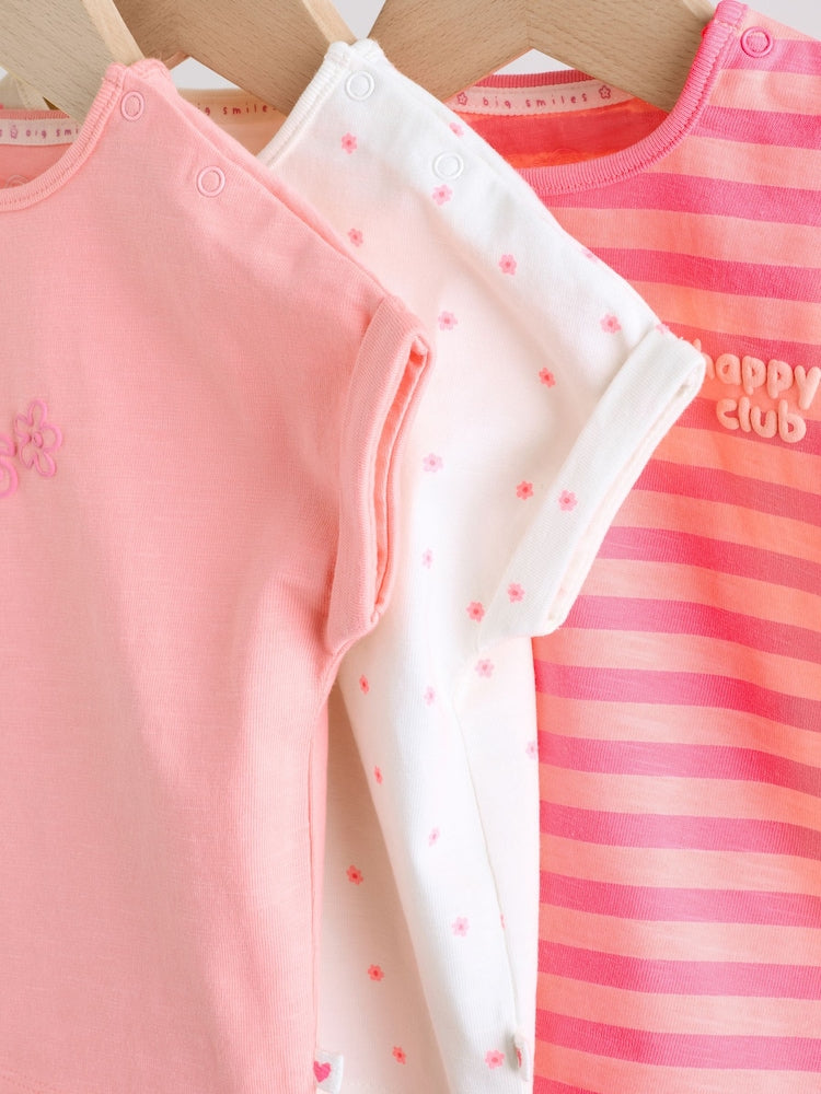 Pink Slogan Short Sleeve Top and Shorts Baby Set 6 Piece (0mths-2yrs) - Size Up to 1 Month (56cm)