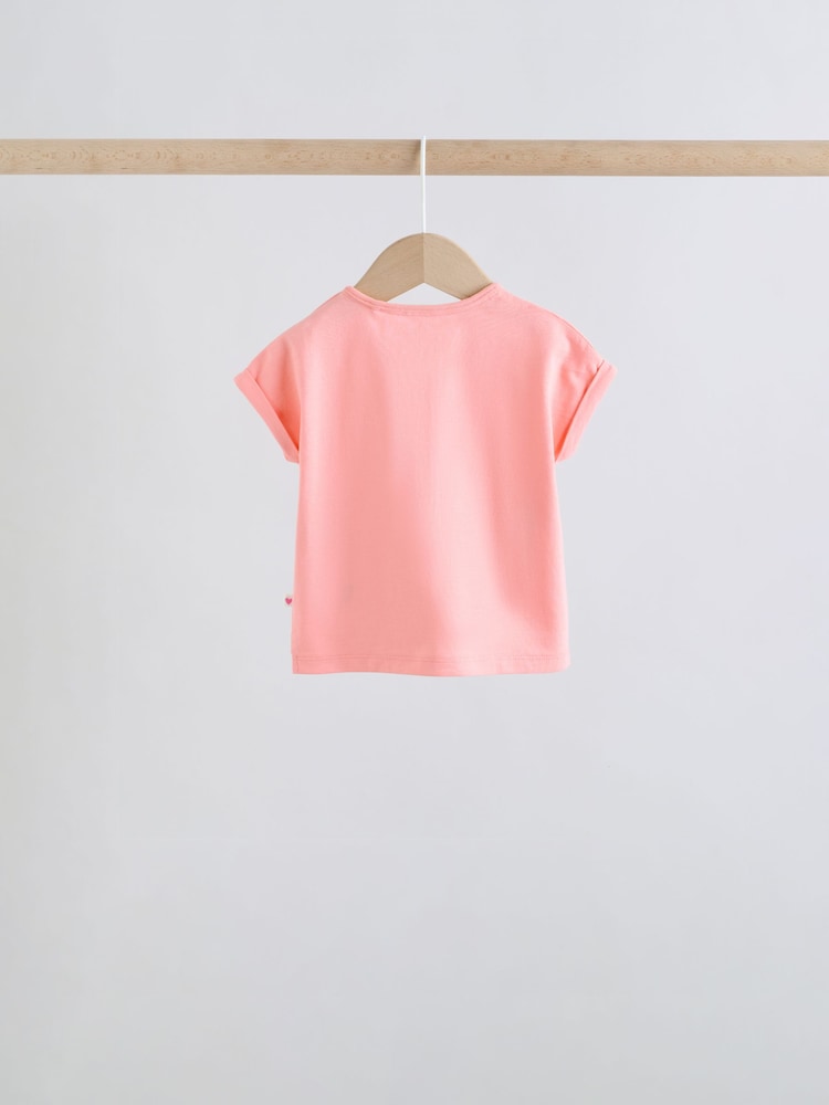 Pink Slogan Short Sleeve Top and Shorts Baby Set 6 Piece (0mths-2yrs) - Size Up to 1 Month (56cm)