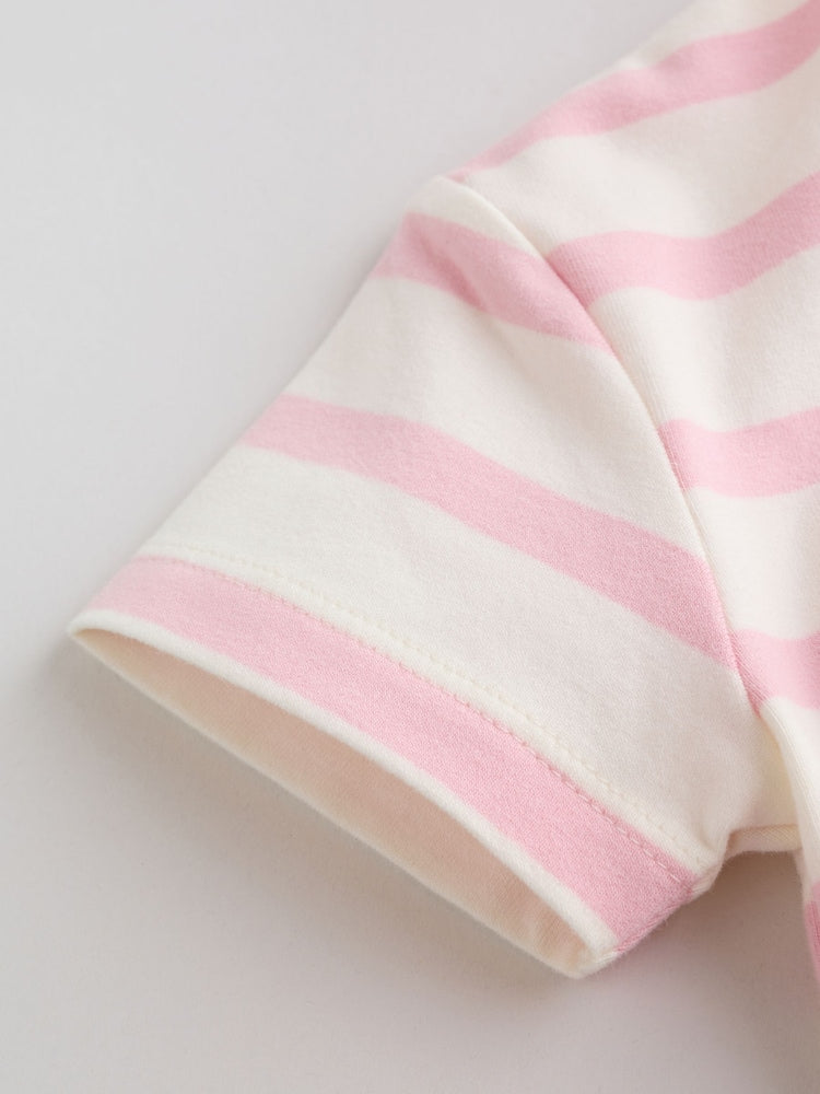 Grey and Pink Short Sleeve Top and Leggings Baby Set 6 Piece (0mths-3yrs)