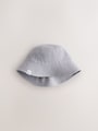 Grey and White Crinkle Baby Bucket Hats 2 Pack - Size 50cm (First Size)