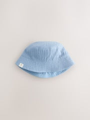Blue and Beige Baby Bucket Hats 2 Pack - Size 50cm (First Size)