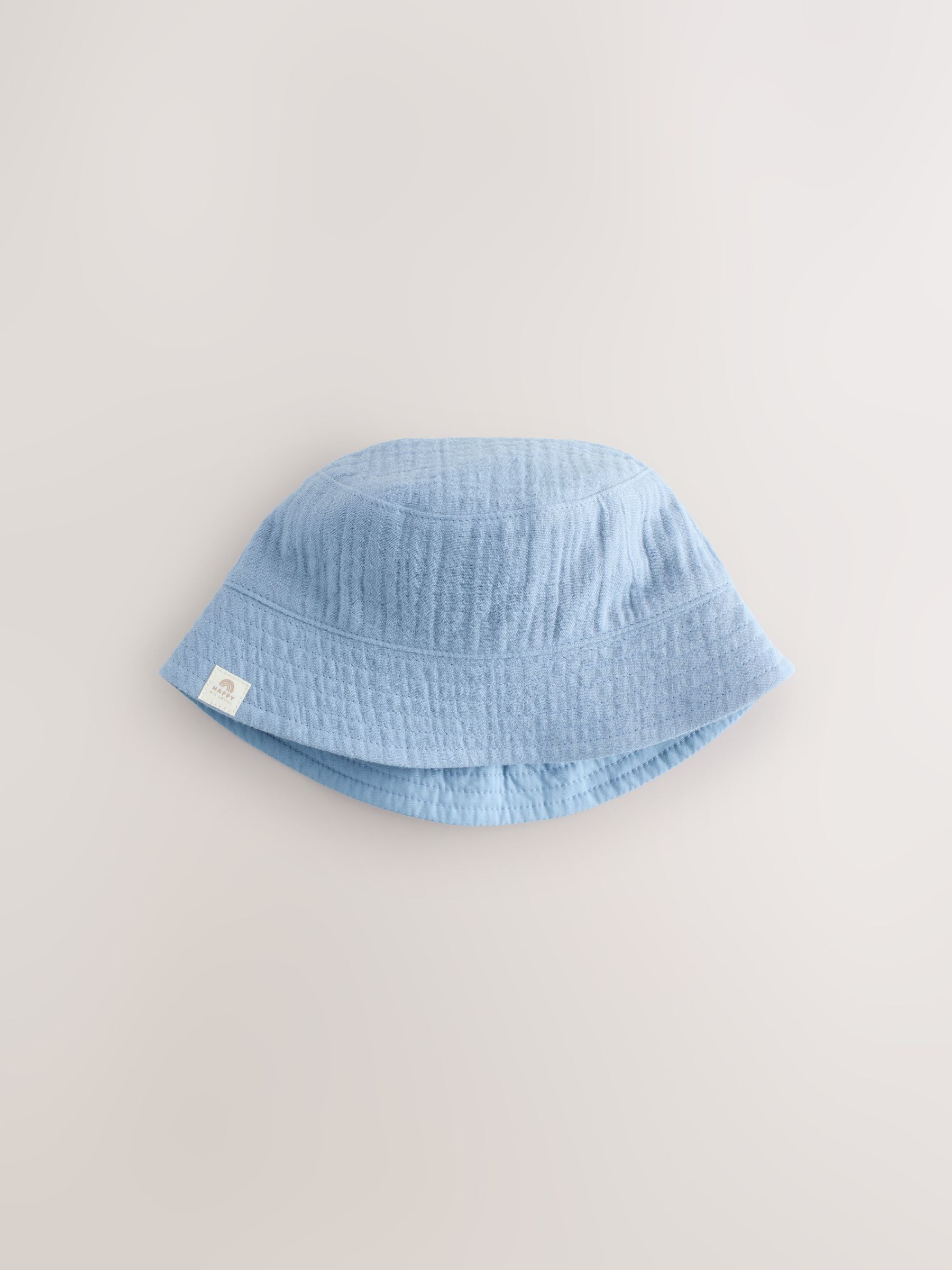 Blue and Beige Baby Bucket Hats 2 Pack - Size 50cm (First Size)