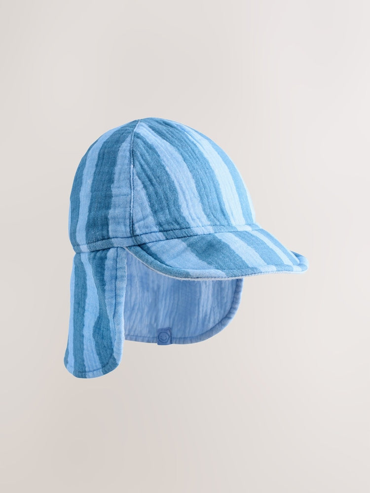 Blue Tonal Stripe Legionnaire Baby Summer Hat