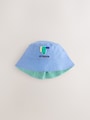 Green Stripe / Dog embroidery Baby Bucket Hats 2 Pack - Size 50cm (First Size)