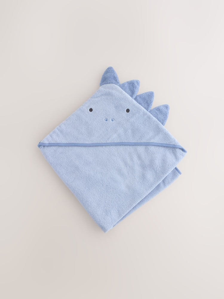 Blue Dinosaur Hooded Baby Towel