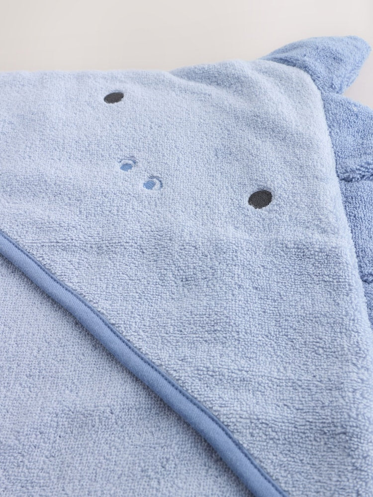 Blue Dinosaur Hooded Baby Towel