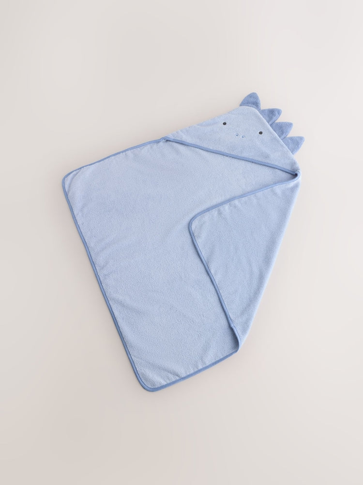 Blue Dinosaur Hooded Baby Towel