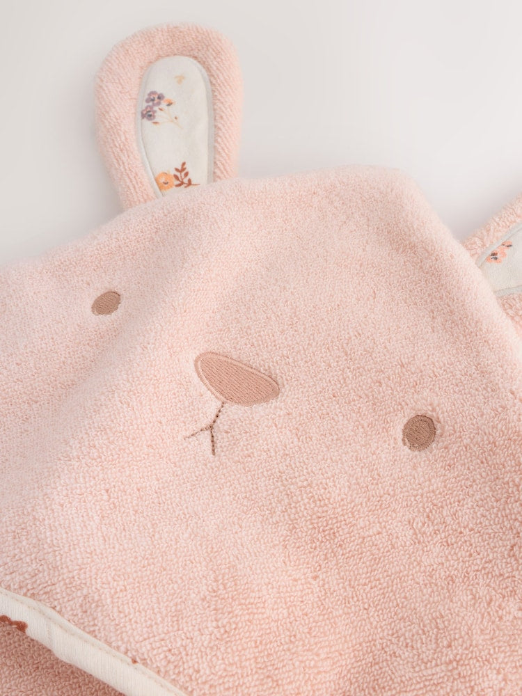 Pink Bunny Hooded Baby Towel