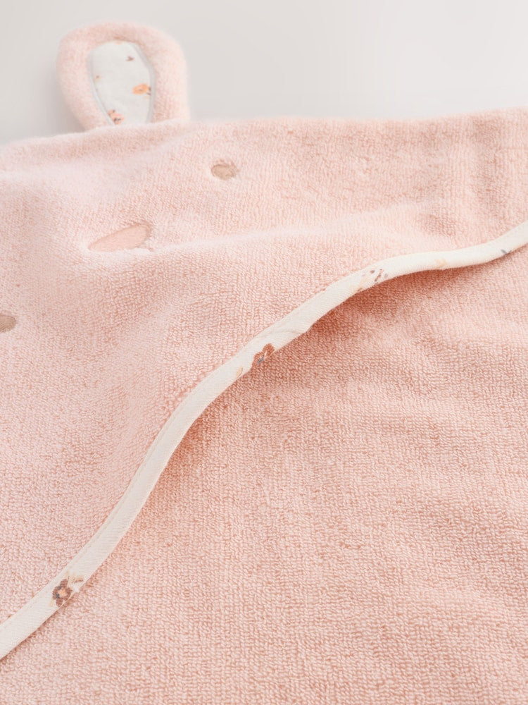 Pink Bunny Hooded Baby Towel