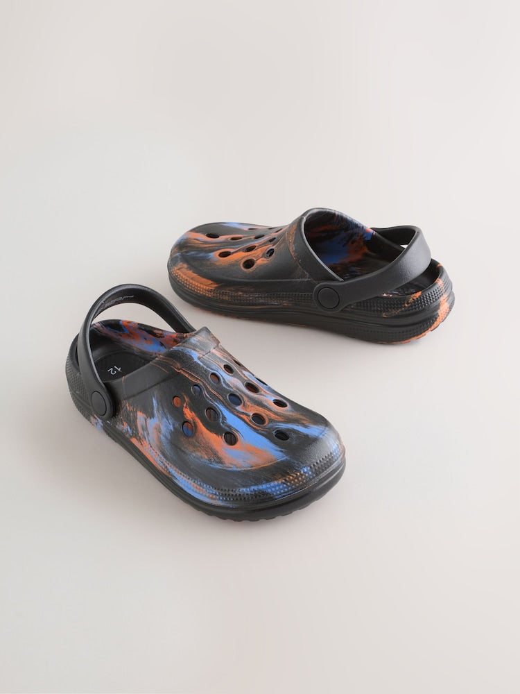Orange/Black Marble Clogs - EU 30.5 (UK 12)