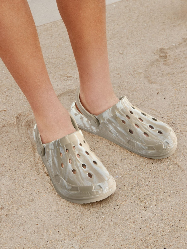 Neutral Marble Clogs