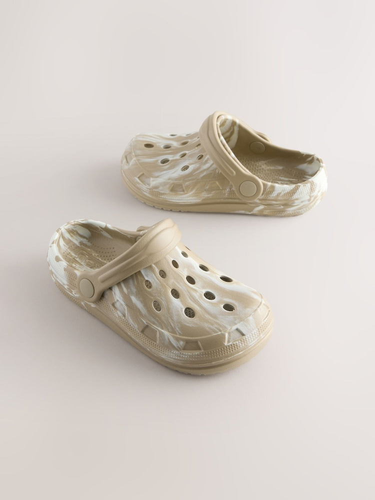Neutral Marble Clogs