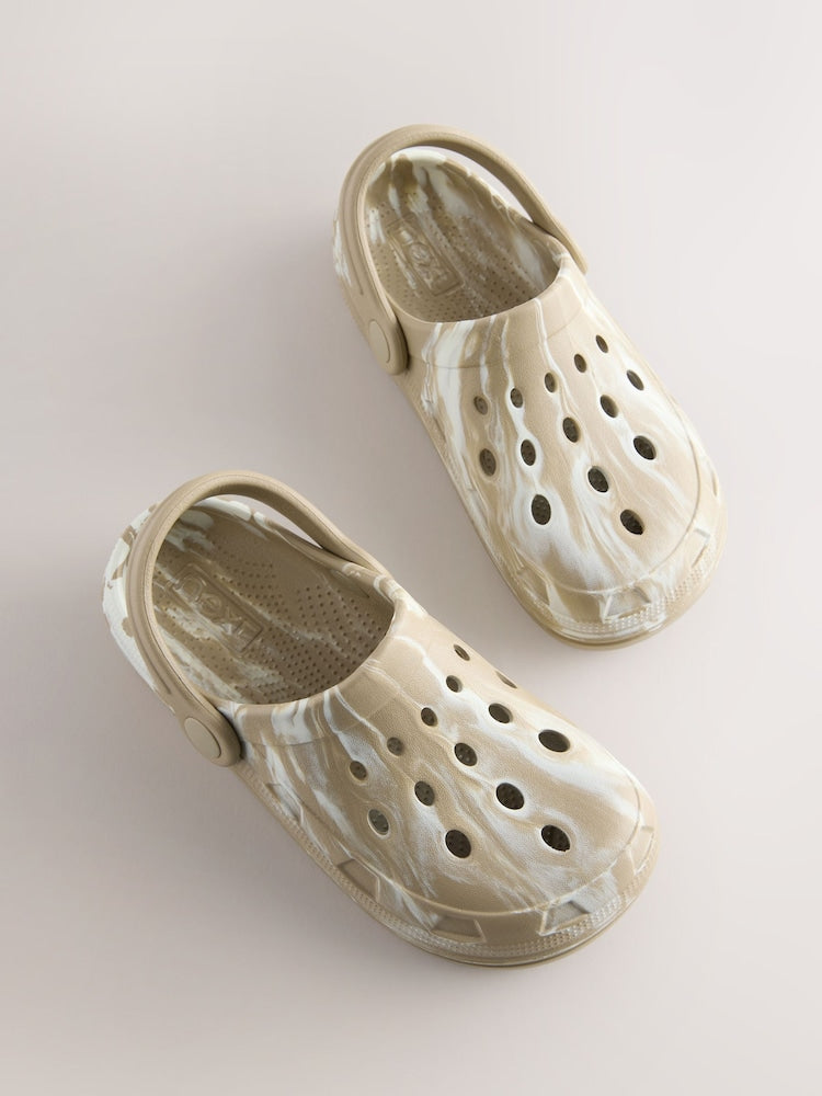 Neutral Marble Clogs