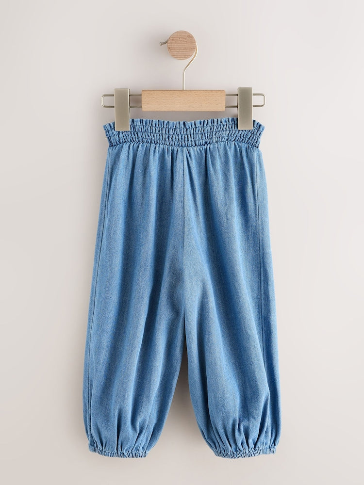 Mid Blue Denim Cuffed Pullon Trousers (3mths-7yrs)