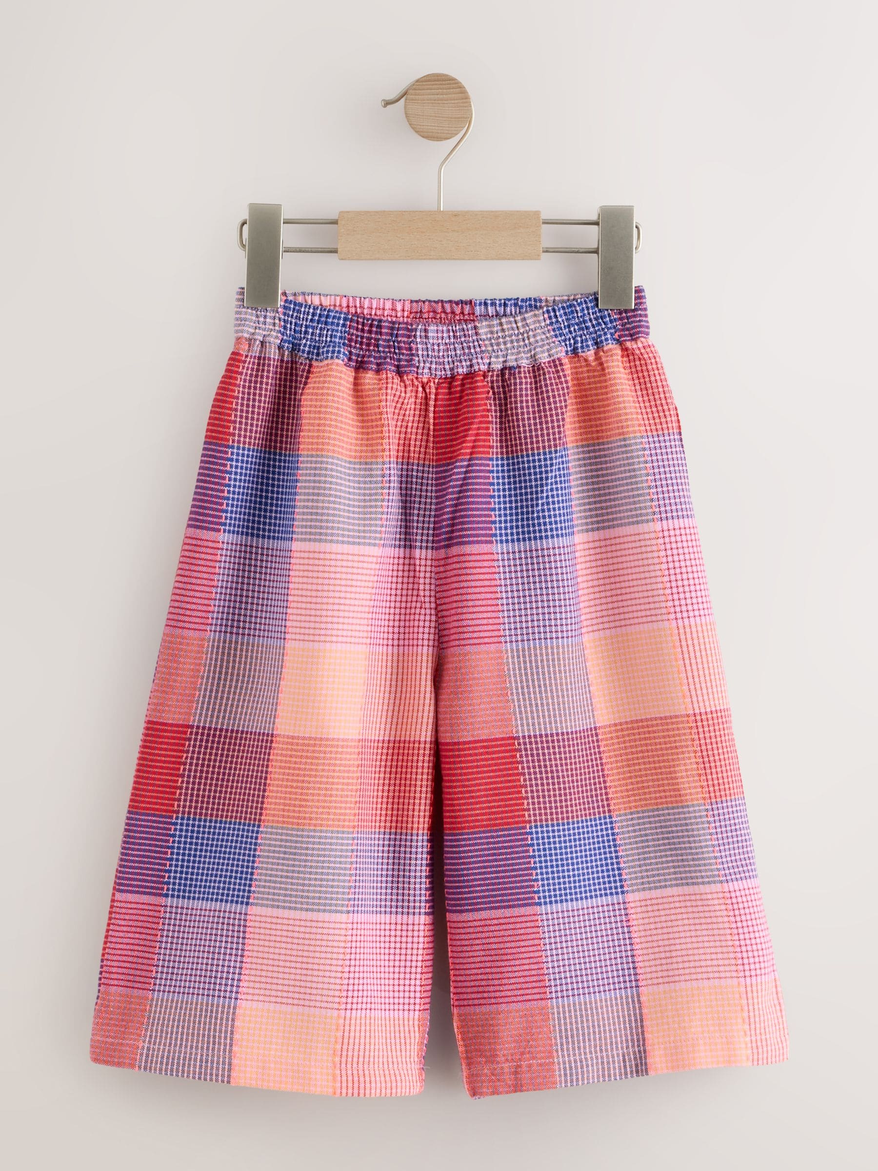 Bright Pink Multi Check Pullon Barrel Trousers (3mths-7yrs) - Size 3-6 Months (62-68cm)
