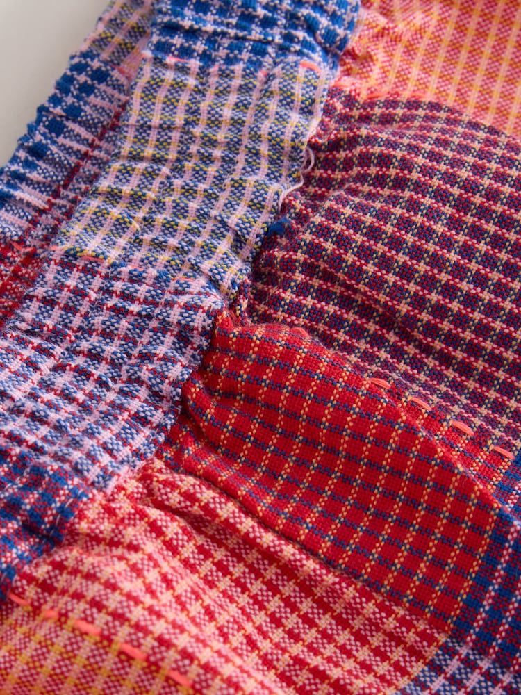 Bright Pink Multi Check Pullon Barrel Trousers (3mths-7yrs)