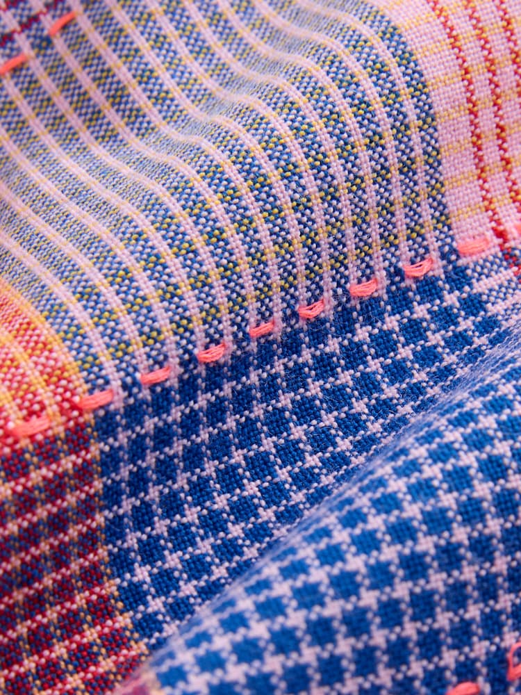 Bright Pink Multi Check Pullon Barrel Trousers (3mths-7yrs)