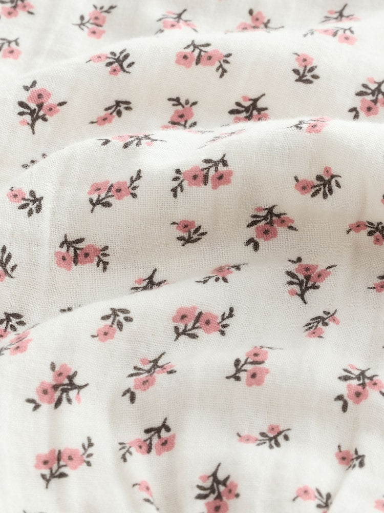 Cream/Pink Floral Ditsy Pull On Trousers (3mths-7yrs)
