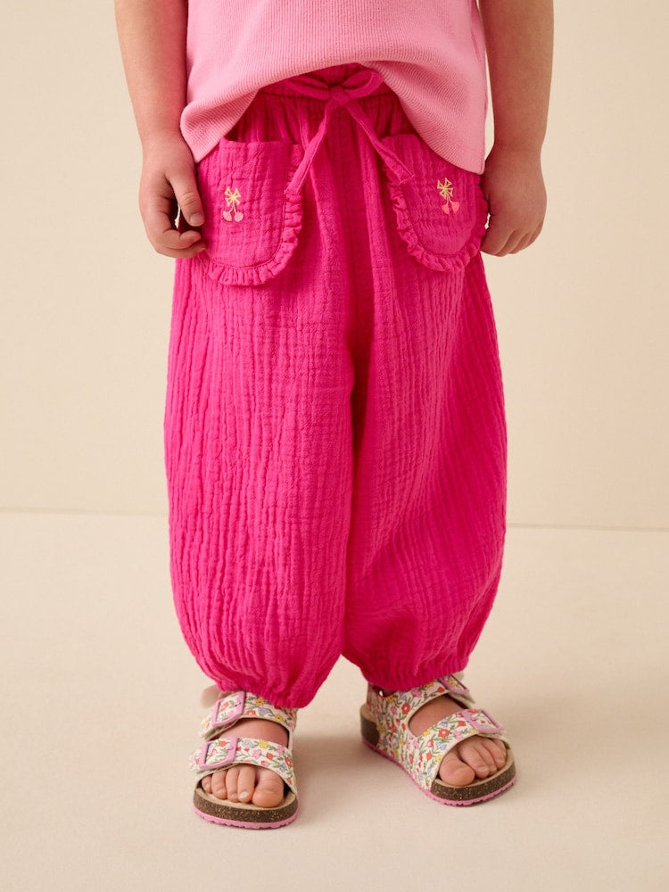 Bright Pink Pull On Trousers (3mths-7yrs)