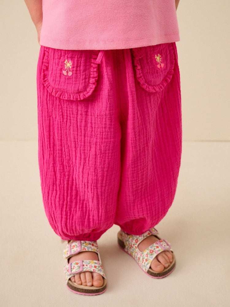 Bright Pink Pull On Trousers (3mths-7yrs)
