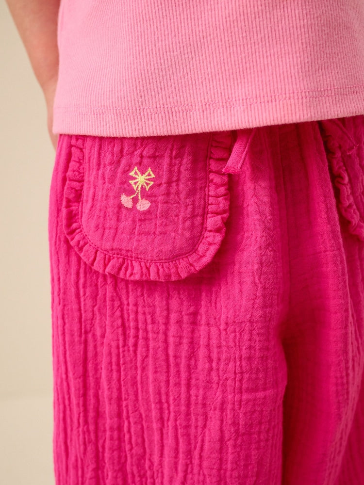 Bright Pink Pull On Trousers (3mths-7yrs)