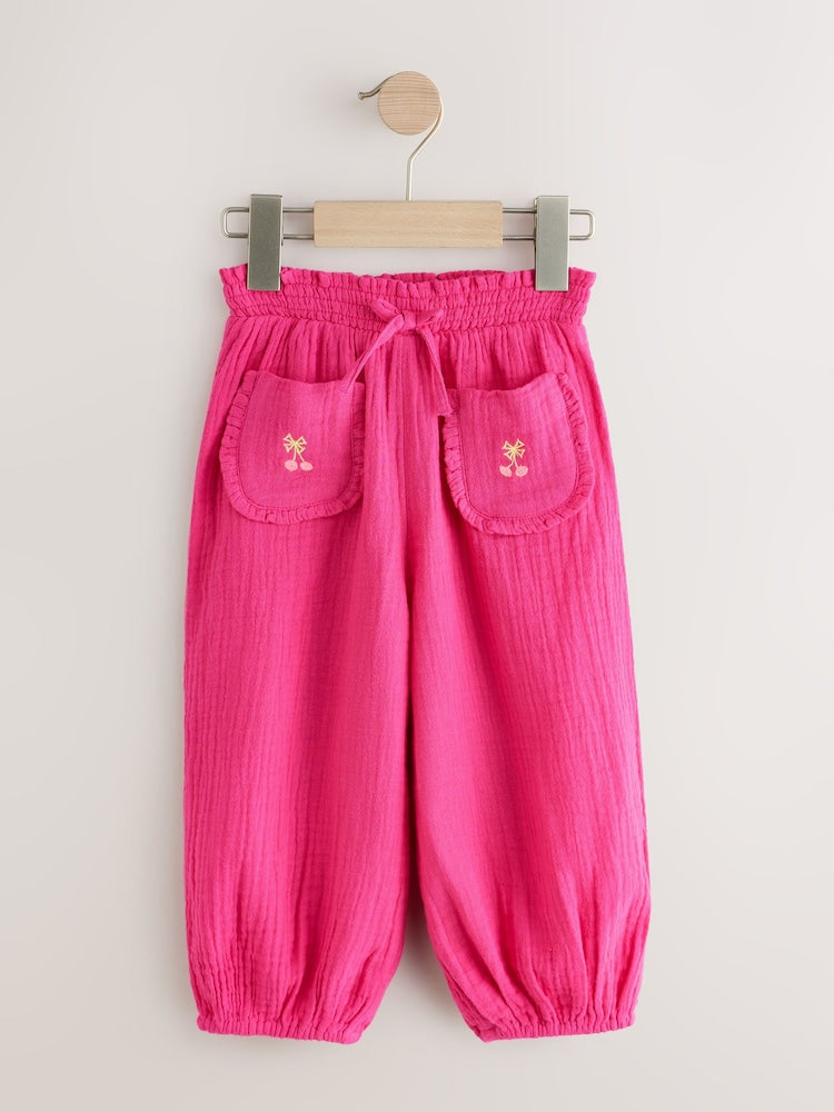 Bright Pink Pull On Trousers (3mths-7yrs)